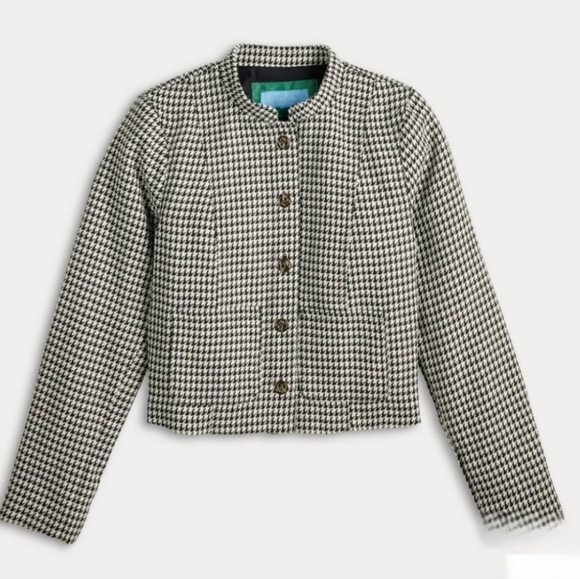 NWT Draper James Black and White Houndstooth Utility Jacket Women's - Picture 9 of 10